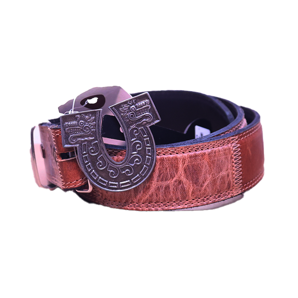 Cincho Marengo Leatherwork Modelo Urthos Tallas Varias Café/Rosado