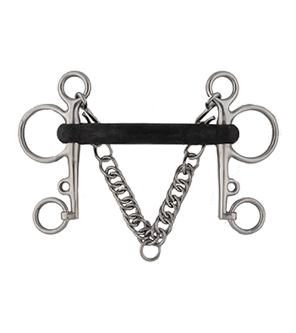 Freno Pelham Barra Rígida de Hule y Acero Inoxidable