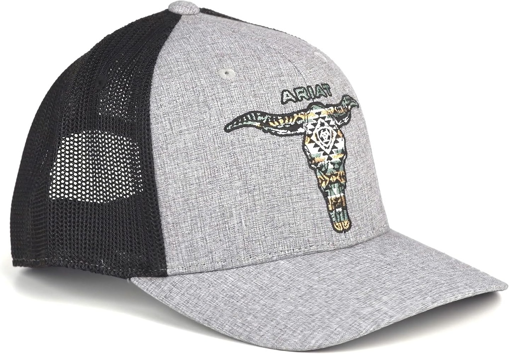 Gorra Ariat Flex Fit 110 Esqueleto Vaca Color Gris/Negro