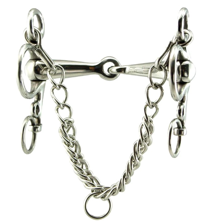 Pelham Articulado con Argollas Pequeñas Talla 5" Con Patas de 4"