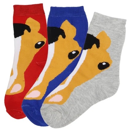 Medias AWST Para Niños Con Cabeza de Caballo Paquete de 3 Pares Talla 5-7