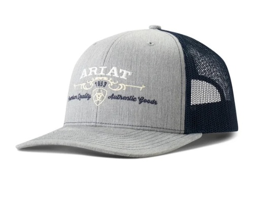 [A300082720] Gorra Ariat Mens Logo Bordado Color Gris/Azul