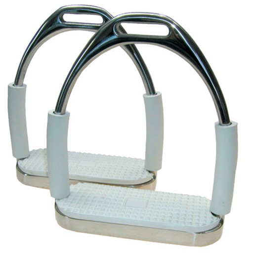 [239392] Estribo Articulado Talla 4 3/4" Con Plantilla de Hule Blanca