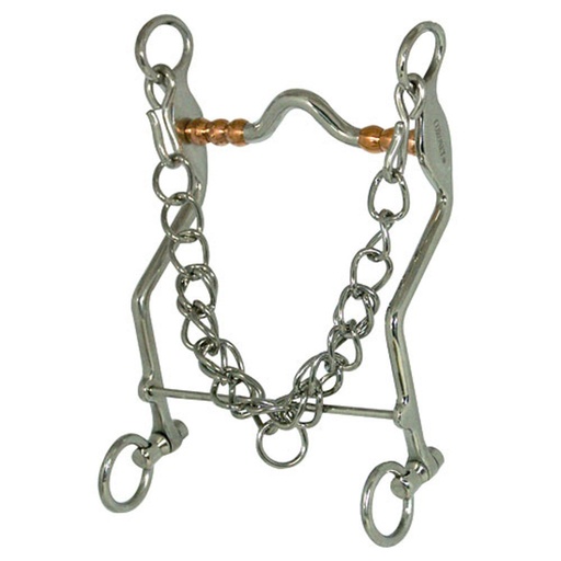 Freno Para Caballo Paso Fino con Rollers de Cobre Talla 4 3/4"