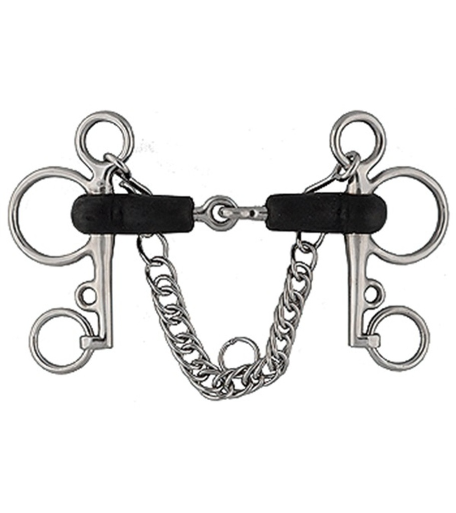 Freno Pelham Articulado Forrado de Hule Talla 5"