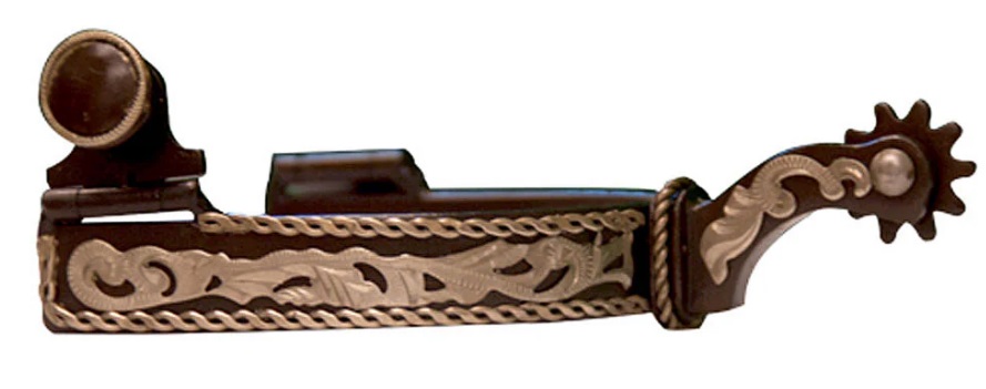 Espuela Texana Con Adorno de Lazo Dorado