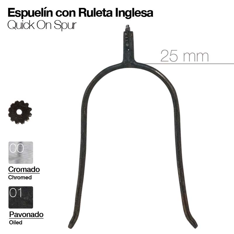 Espuela de Presión Con Ruleta Cromada