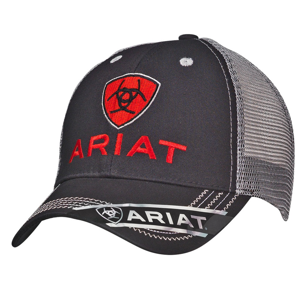 Gorra Ariat Color Negro/Gris/Rojo