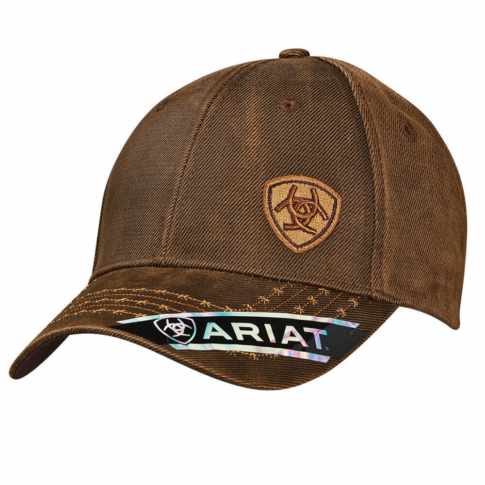 Gorra Ariat Café Con Logo en Cuero