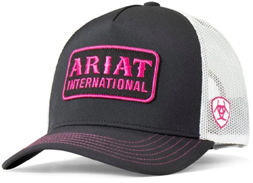 Gorra Ariat Negro/Blanco/Rosado