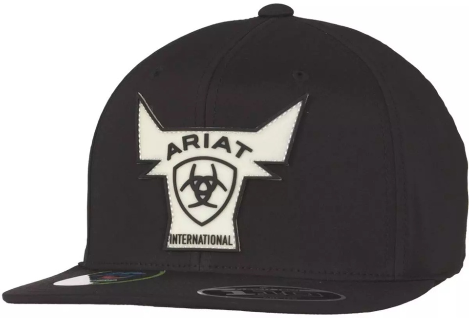 Gorra Ariat Flex Fit 110 Logo Brilla en la Obscuridad Color Negro