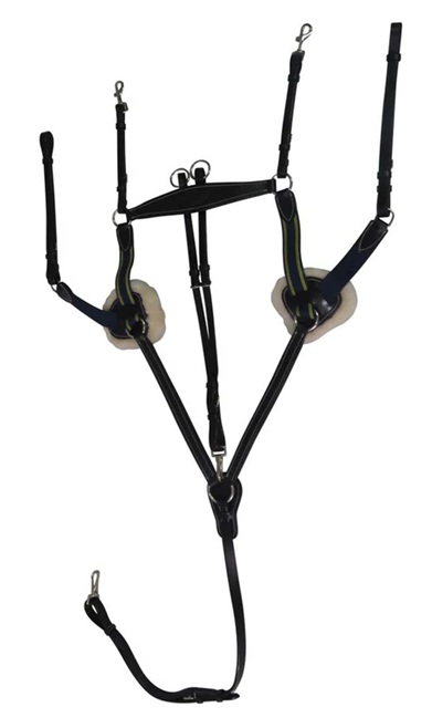 Pechera Henri de Rivel de 5 Puntos Con Martingala Color Negro Talla Horse