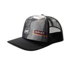 Gorra Ariat Para Hombre Snap Back Foam Front Bull Print Color Negro