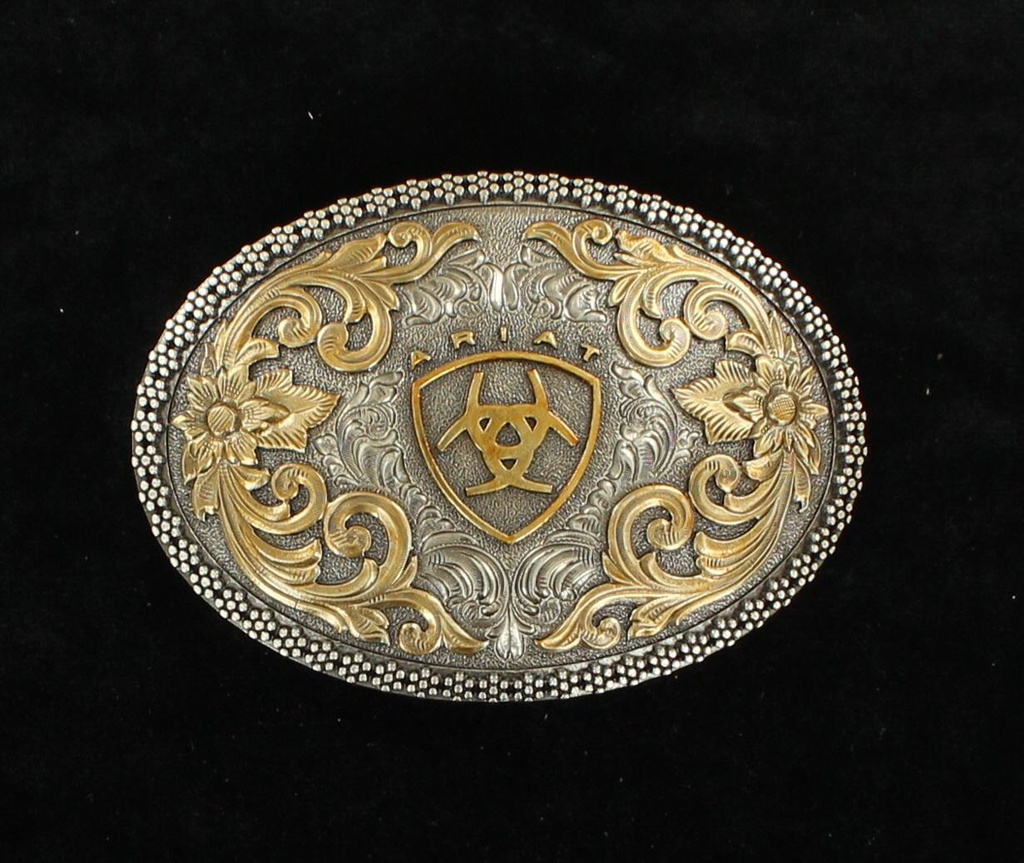 Hebilla Ariat Antique Silver Y Gold Oval