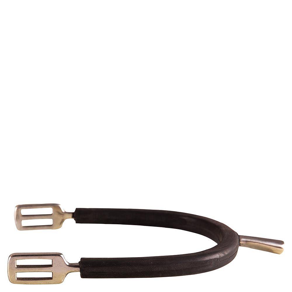 Acicate BR de Acero Inoxidable Forrado de Hule Para Caballero Con Punta Recta de 25 mm