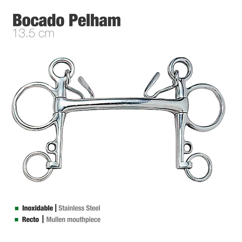 Freno Pelham Barra Recta Talla 13.5 cm