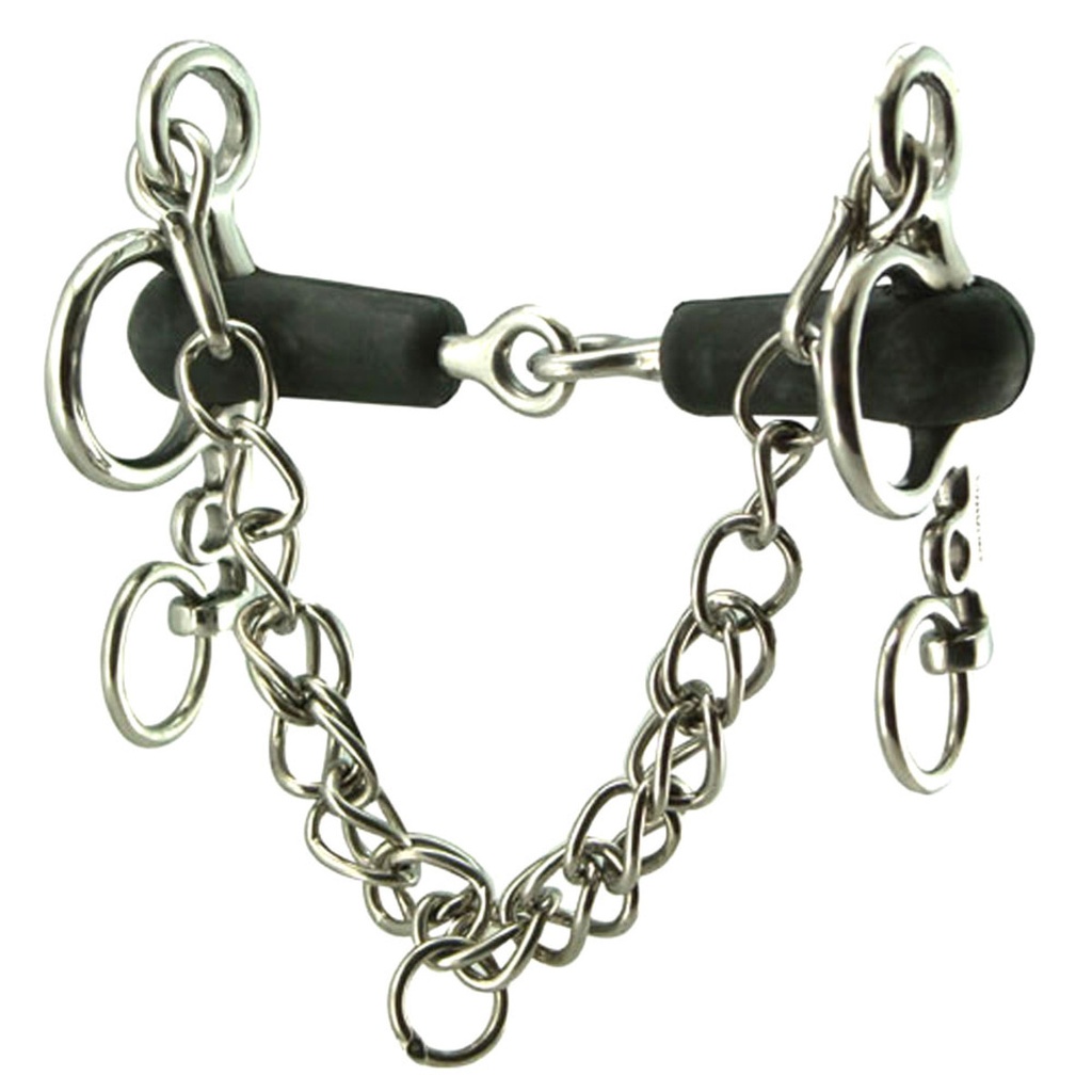 Freno Pelham Tom Thumb de Hule Talla 5" Con Patas de 4"