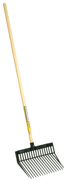 Rastrillo Para Limpieza de Caballerizas Con Palo de Madera