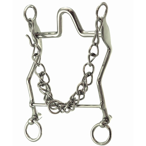 [074142] Freno Paso Fino Arco Alto de Acero Inoxidable Talla 4 3/4"