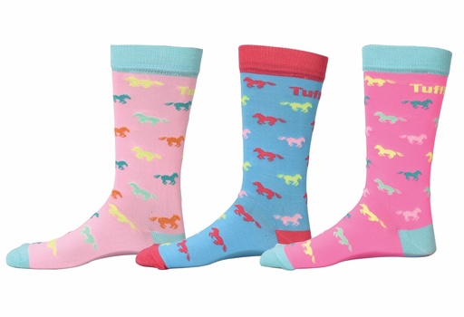 [100930-197/STD] Medias TuffRider Neon Pony Para Niños 3 Pack