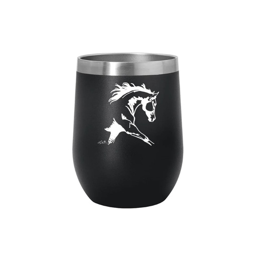 Vaso Para Vino de Acero Inoxidable Con Tapadera 12 oz.