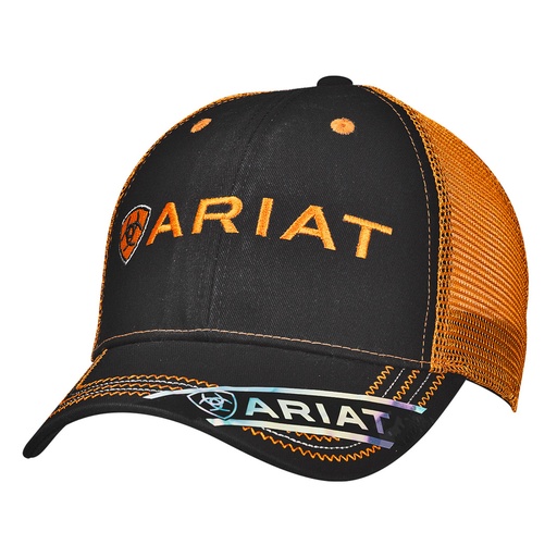 [15160276] Gorra Ariat Ball Color Negro/Naranja