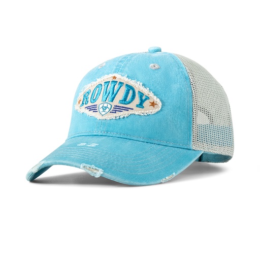 [A300084727] Gorra Ariat Distressed Rowdy Color Aqua/Blanco Talla Dama