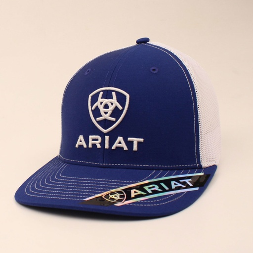 [A300005227] Gorra Ariat Logo Color Blanco/Azul