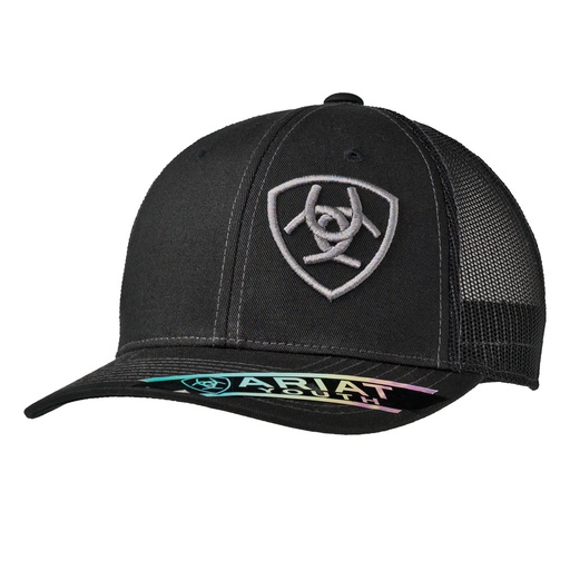 [1518101] Gorra Ariat SV Logo Color Negro/Gris Talla Youth