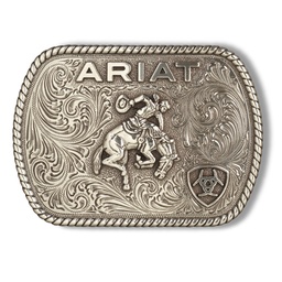 [A37053] Hebilla Ariat Vintage Bronco Rectangular Plateado Antiguo