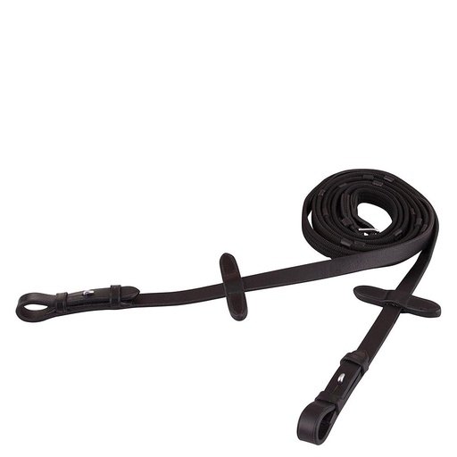 [201007B121850] Rienda BR de Tela Con Topes Color Negro/Plata Full