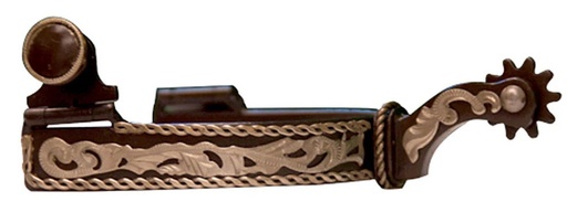 [240931] Espuela Texana Con Adorno de Lazo Dorado