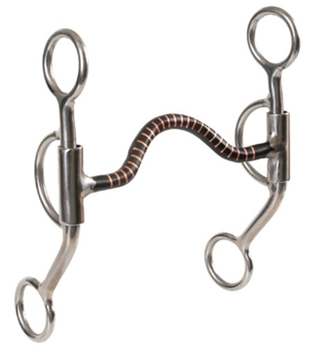 [11054] Freno de Entrenamiento Con Arco Alto de Acero Negro con Cobre Talla 5" y Patas de 7"