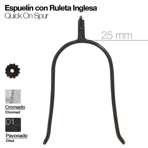 [21038550000] Espuela de Presión Con Ruleta Cromada