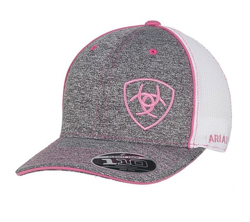 [1504930] Gorra Ariat Flexfit Para Dama Color Gris/Rosado