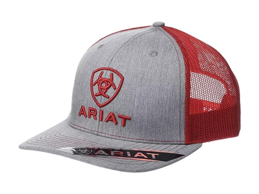 [A300005104] Gorra Ariat Logo Color Gris/Rojo