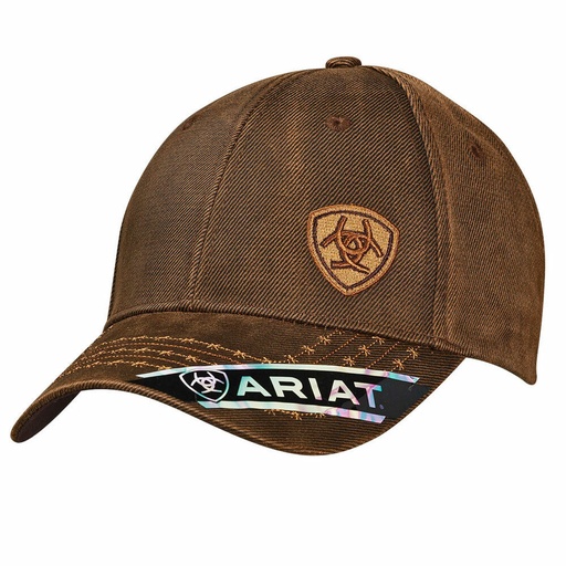 [1518002] Gorra Ariat Café Con Logo en Cuero
