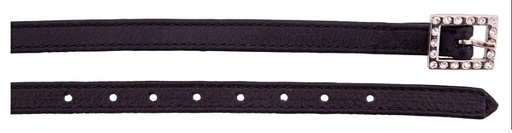 [484100B001000] Cincho de Cuero Para Acicate de 14 mm Con Cristales en Hebilla