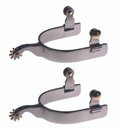 [11020] Espuela Texana de Acero Inoxidable Para Lazo Con Banda de 3/4"