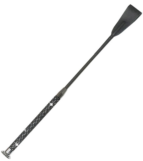 [3577] Fuete Bling de 20". Mango Moldeado con Cristales Incrustados