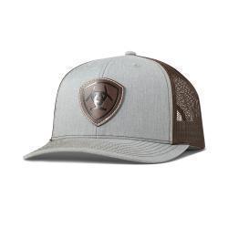 [A300089946] Gorra Ariat Para Hombre R112 SnapBack Faux Leather Patch Color Gris Claro