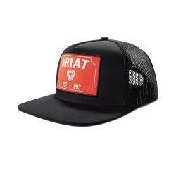 [A300094401] Gorra Ariat Para Hombre Snap Back Logo en Parche Rojo Color Negro