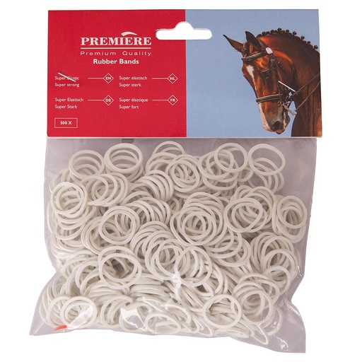 [741903W001000] Hules Para Trenzar Premiere Color Blanco Bolsa de 500 Unidades
