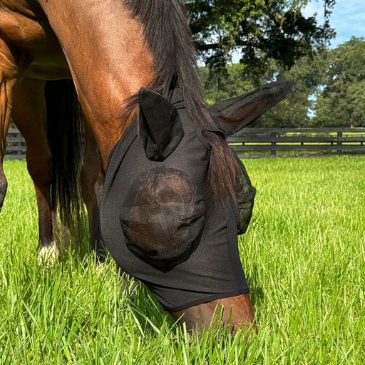 [4921-BK-H] Máscara Para Moscas Pro4mance Comfort Stretch Transpirable Color Negro Talla Horse