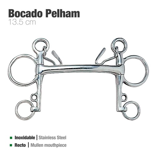 [2101387135090] Freno Pelham Barra Recta Talla 13.5 cm