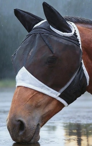[PB2606040464428] Máscara Anti Moscas UV Negro/Blanco Talla L